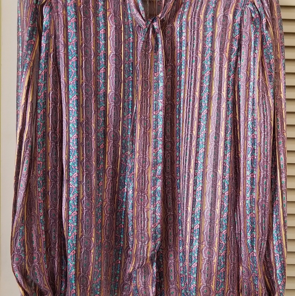 Oleg Cassini vintage 1974 silk blouse. Purchased a